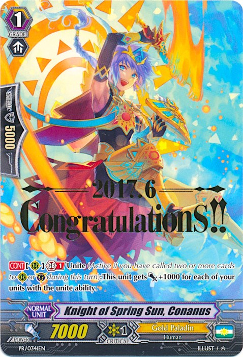 Image of Knight ofring Sun, Conanus (Hot Stamped) (PR/0341EN) [Promo Cards]