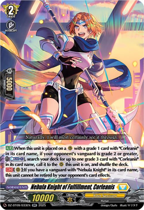 Image of Nebula Knight of Fulfillment, Corleanis (DZ-BT09/033EN) [Super Brave Detonation]