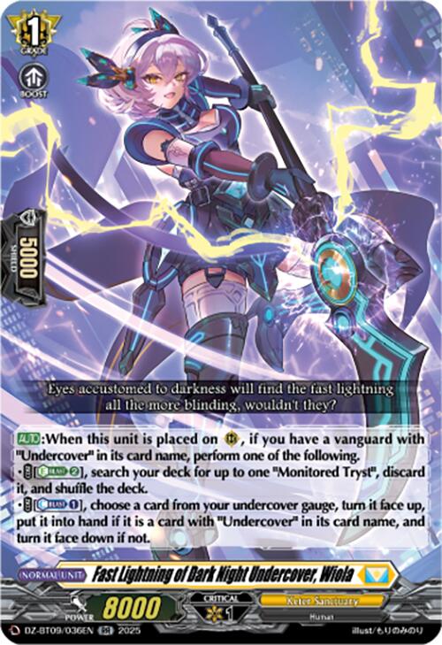 Image of Fast Lightning of Dark Night Undercover, Wiola (DZ-BT09/036EN) [Super Brave Detonation]