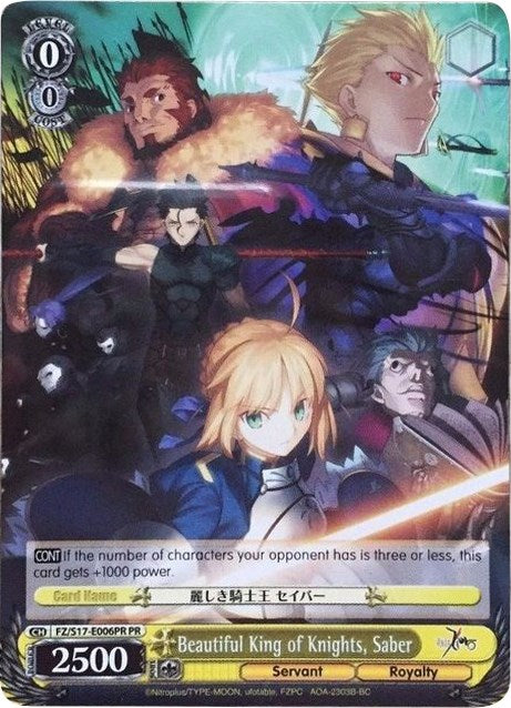 Image of Beautiful King of Knights, Saber (FZ/S17-E006PR PR) (Promo) [Fate/Zero]