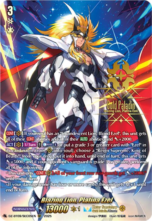 Image of Blazing Lion, Platina Ezel (DZ-BT09/SEC05EN) [Super Brave Detonation]