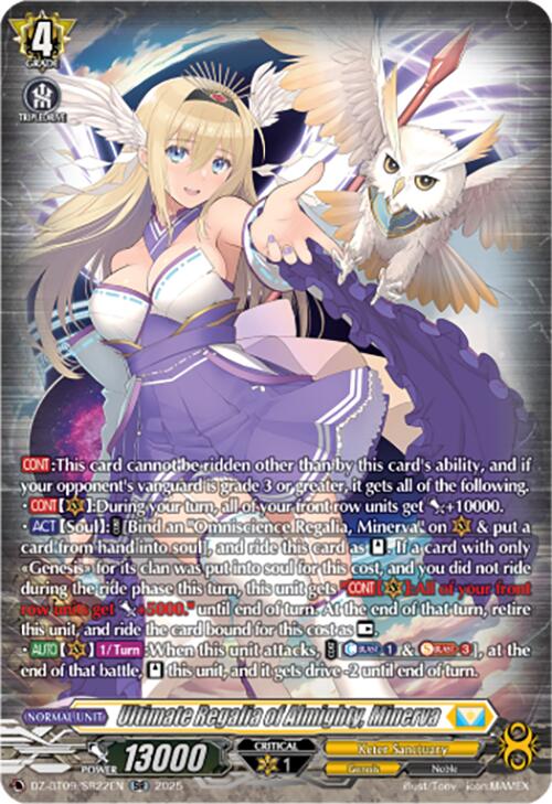 Image of Ultimate Regalia of Almighty, Minerva (DZ-BT09/SR22EN) [Super Brave Detonation]