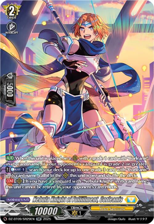 Image of Nebula Knight of Fulfillment, Corleanis (DZ-BT09/SR29EN) [Super Brave Detonation]
