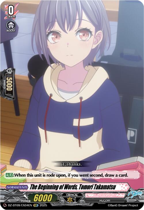 Image of The Beginning of Words, Tomori Takamatsu (EXC) (DZ-BT09/EX04EN) [Super Brave Detonation]