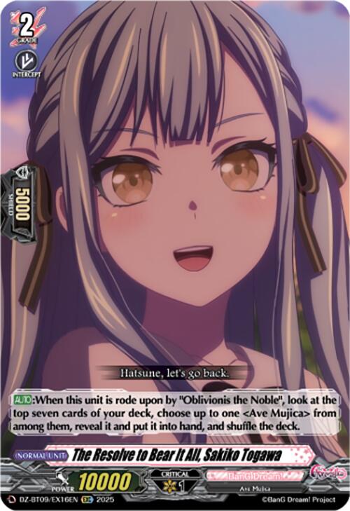 Image of The Resolve to Bear It All, Sakiko Togawa (EXC) (DZ-BT09/EX16EN) [Super Brave Detonation]