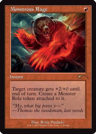 Image of Monstrous Rage (Retro Frame) [Standard Showdown Promos]