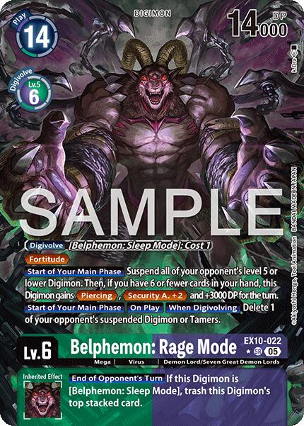 Image of Belphemon: Rage Mode [EX10-022] (Alternate Art) [Sinister Order]