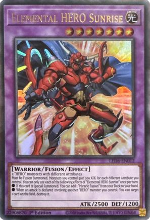 Image of Elemental HERO Sunrise (2020 Date Reprint) [LED6-EN012] Ultra Rare