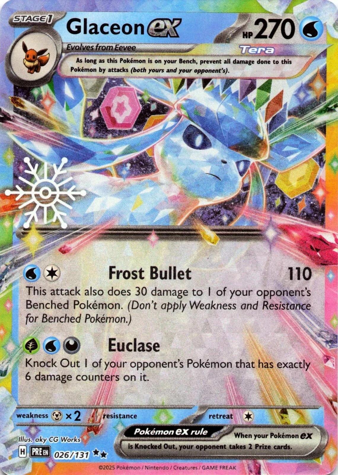 Image of Glaceon ex (026/131) (Holiday Calendar) [Miscellaneous Cards]
