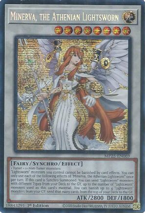 Image of Minerva, the Athenian Lightsworn [MP25-EN069] Prismatic Secret Rare