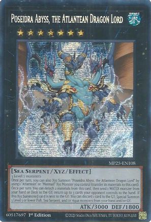 Image of Poseidra Abyss, the Atlantean Dragon Lord [MP25-EN108] Prismatic Secret Rare