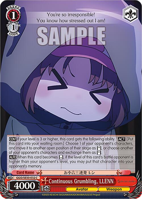 Image of Continuous Grumbling, LLENN (GGO/SE50-E32 C) [SAO Alternative–Gun Gale Online–2 Premium Booster]