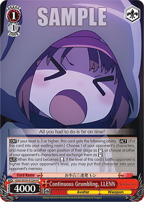 Image of Continuous Grumbling, LLENN (GGO/SE50-E32H HC) [SAO Alternative–Gun Gale Online–2 Premium Booster]