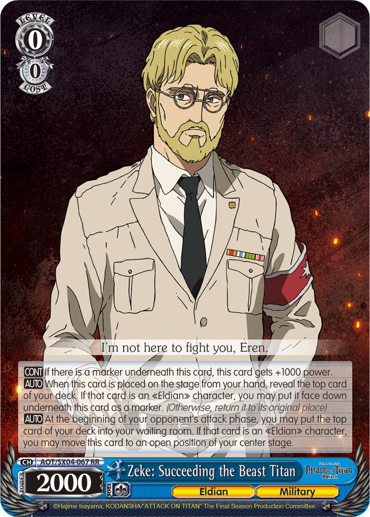 Image of Zeke: Succeeding the Beast Titan [Attack On Titan: Final Season]