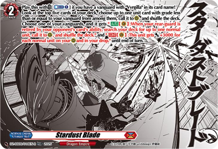 Image of Stardust Blade (TDR) (DZ-SS09/018EN-R) [Zero Tendo Start Deck]