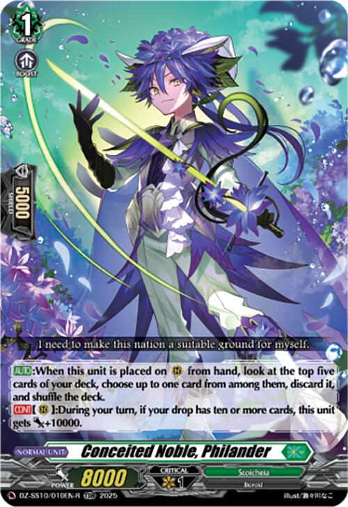 Image of Conceited Noble, Philander (TDR) (DZ-SS10/010EN-R) [Shiki Otei Start Deck]