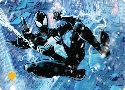 Image of Spectacular Spider-Man (Black) Art Card (Gold-Stamped Planeswalker Symbol) [Marvel's Spider-Man Art Series]