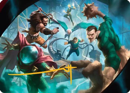 Image of Behold the Sinister Six! Art Card (7/54) (Gold-Stamped Signature) [Marvel's Spider-Man Art Series]
