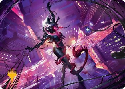 Image of Gwenom, Remorseless Art Card (Gold-Stamped Planeswalker Symbol) [Marvel's Spider-Man Art Series]