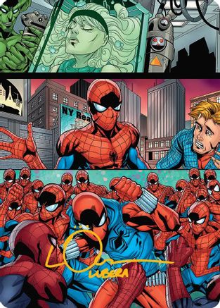 Image of The Clone Saga Art Card (Gold-Stamped Signature) [Marvel's Spider-Man Art Series]