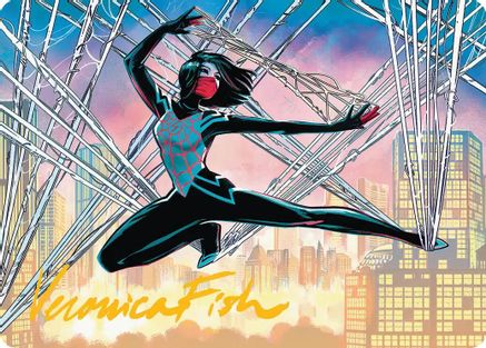 Image of Silk, Web Weaver Art Card (39/54) (Gold-Stamped Signature) [Marvel's Spider-Man Art Series]