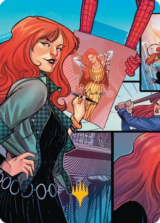 Image of Mary Jane Watson Art Card (Gold-Stamped Planeswalker Symbol) [Marvel's Spider-Man Art Series]