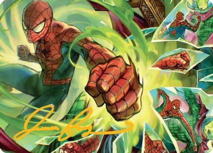 Image of Kapow! Art Card (Gold-Stamped Signature) [Marvel's Spider-Man Art Series]