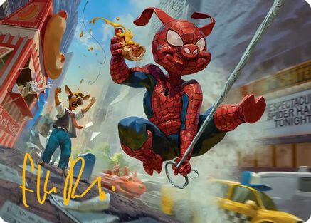 Image of Spider-Ham, Peter Porker Art Card (Gold-Stamped Signature) [Marvel's Spider-Man Art Series]