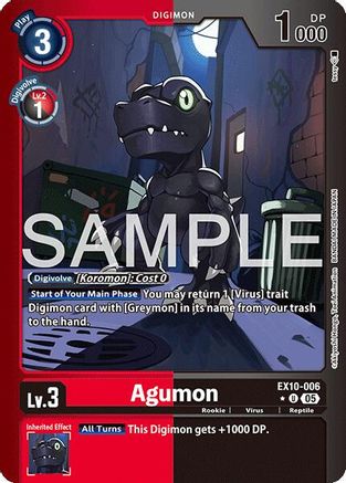 Image of Agumon [EX10-006] (Limited Foil) [Sinister Order]
