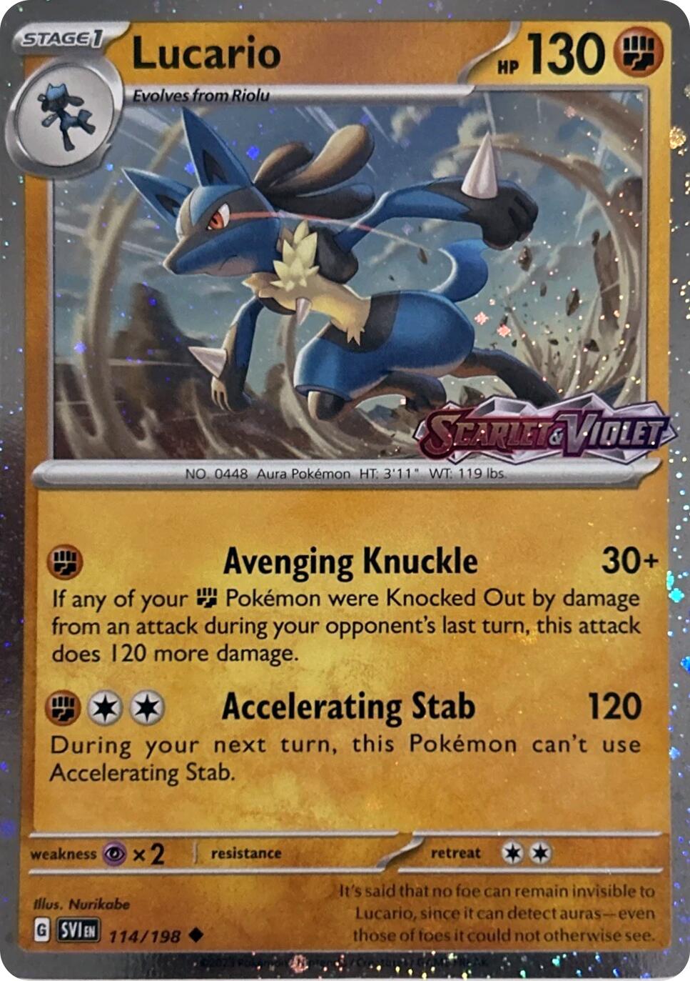 Image of Lucario (114/198) (Scarlet & Violet Stamp) [Miscellaneous Cards]