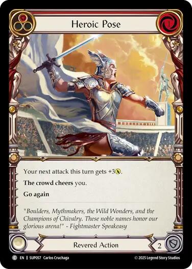 Image of Heroic Pose (Red) [SUP057] (Super Slam)  Rainbow Foil
