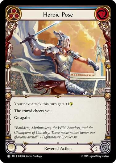 Image of Heroic Pose (Blue) [SUP059] (Super Slam)  Rainbow Foil