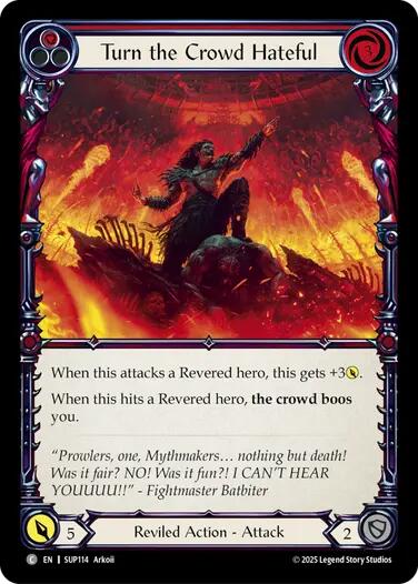 Image of Turn the Crowd Hateful (Red) [SUP114] (Super Slam)  Rainbow Foil