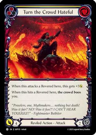 Image of Turn the Crowd Hateful (Yellow) [SUP115] (Super Slam)  Rainbow Foil