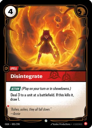 Image of Disintegrate (005/298) - Origins Foil