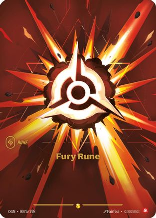 Image of Fury Rune (Alternate Art) (007a/298) - Origins Foil