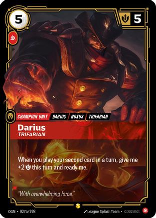 Image of Darius - Trifarian (Alternate Art) (027a/298) - Origins Foil