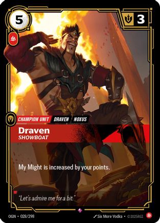 Image of Draven - Showboat (028/298) - Origins Foil