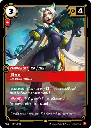 Image of Jinx - Demolitionist (Alternate Art) (030a/298) - Origins Foil