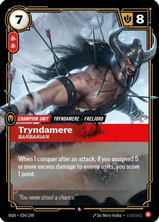 Image of Tryndamere - Barbarian (034/298) - Origins Foil