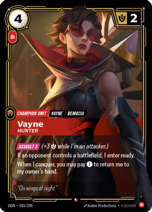 Image of Vayne - Hunter (035/298) - Origins Foil