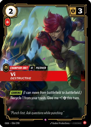 Image of Vi - Destructive (036/298) - Origins Foil