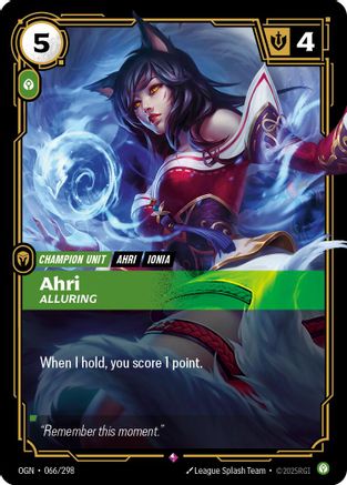 Image of Ahri - Alluring (066/298) - Origins Foil