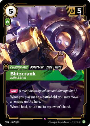 Image of Blitzcrank - Impassive (067/298) - Origins Foil