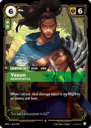 Image of Yasuo - Remorseful (076/298) - Origins Foil