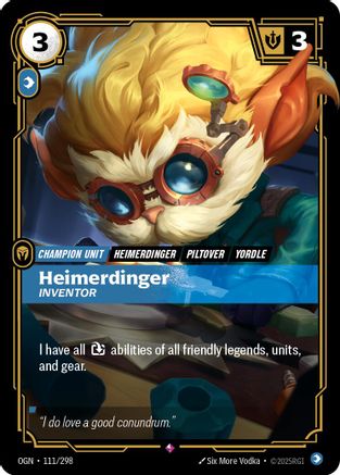 Image of Heimerdinger - Inventor (111/298) - Origins Foil