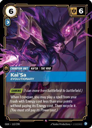 Image of Kai'Sa - Evolutionary (112/298) - Origins Foil