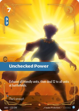 Image of Unchecked Power (123/298) - Origins Foil