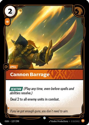 Image of Cannon Barrage (127/298) - Origins Foil