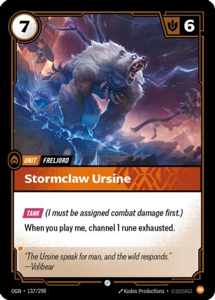 Image of Stormclaw Ursine (137/298) - Origins Foil